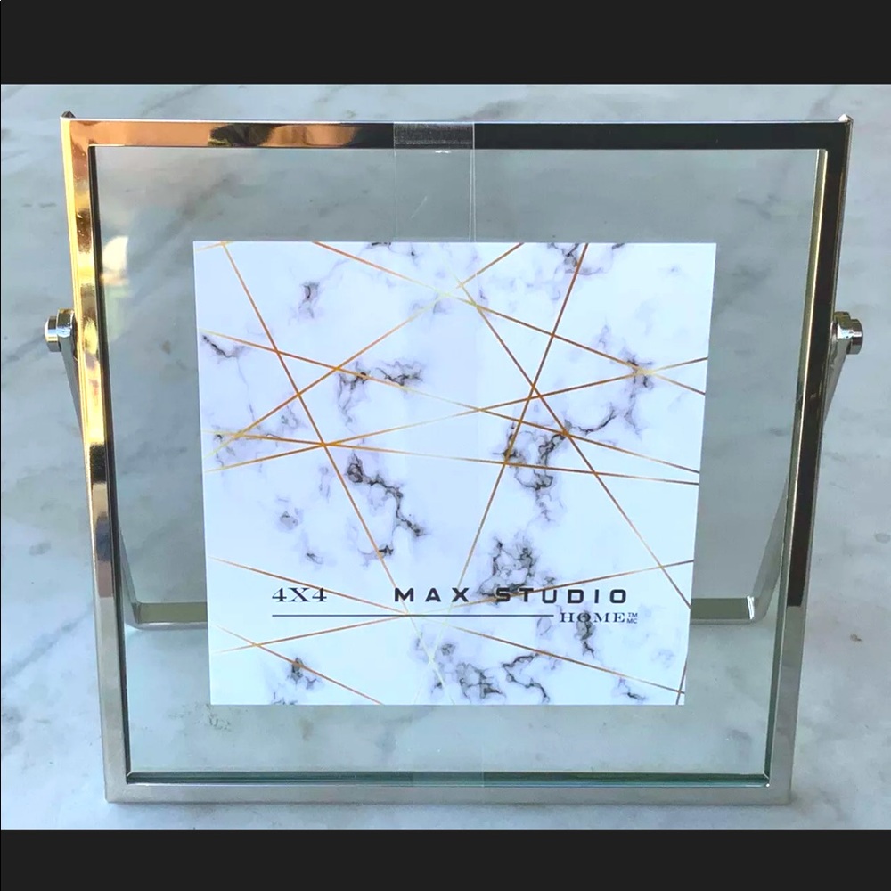 MAX STUDIO HOME PICTURE FRAME SILVER METAL SWIVEL NEW